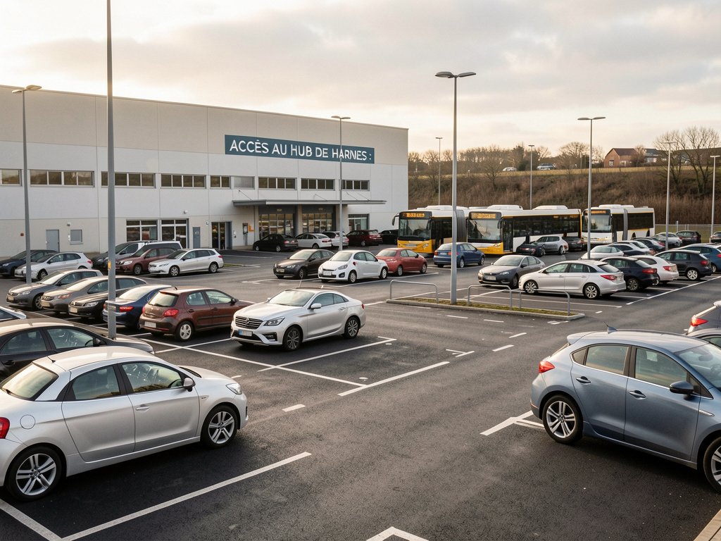 Accès au hub de Harnes : plan, parking et transports